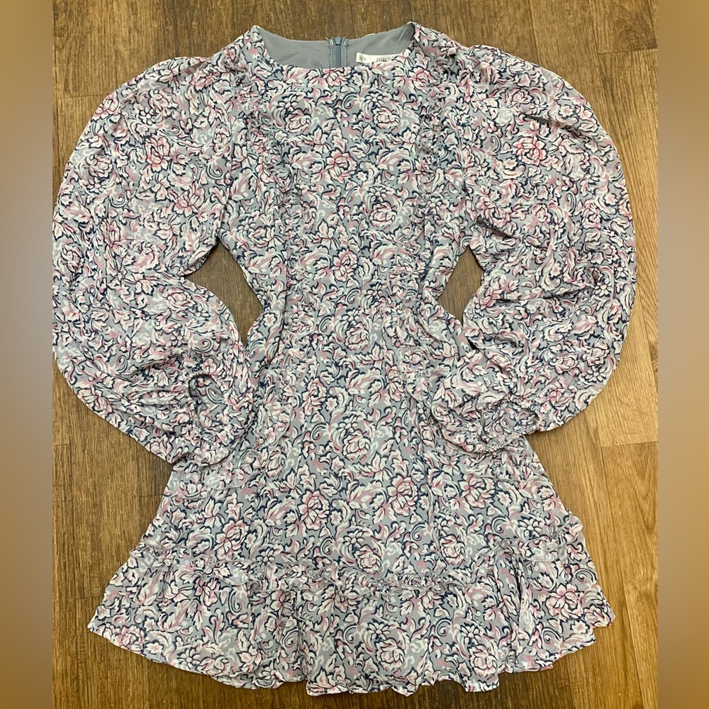 New With Tags! Saints+Secrets Floral Ruffle Balloon Sleeves Dress Floral Print